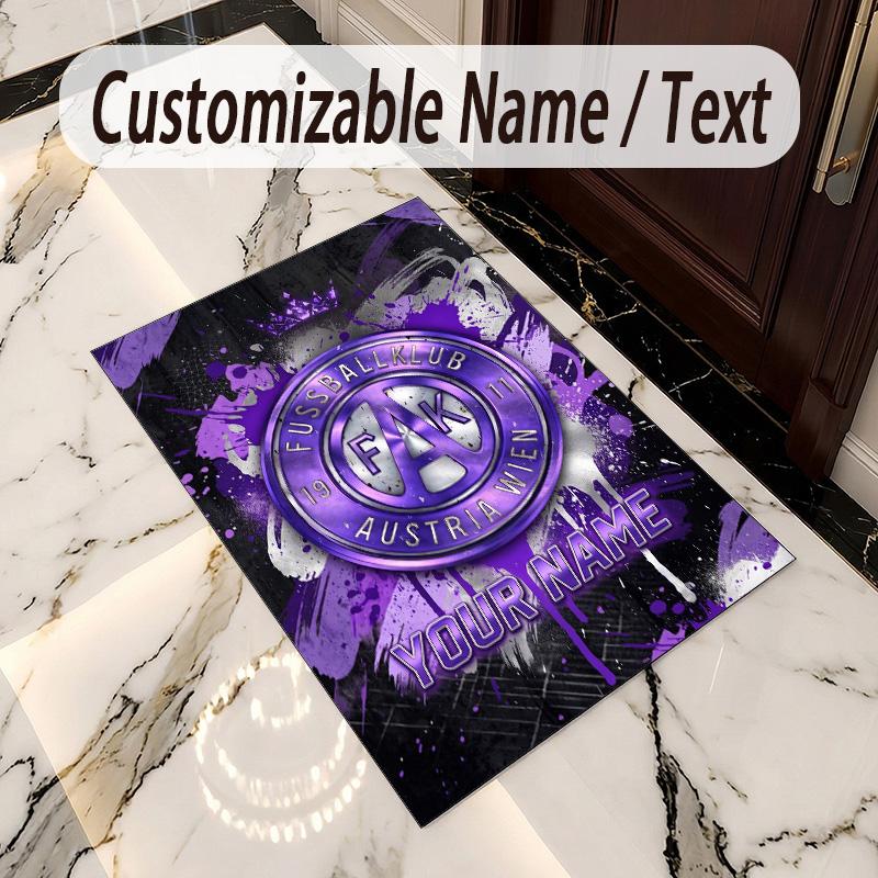 Crystal Velvet Rug Austria Wien FC Print Custom Name Text Floor Mat Home Decor