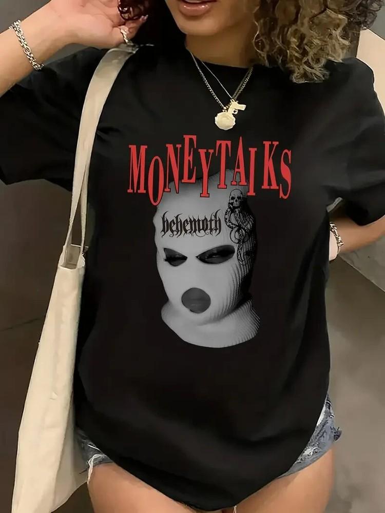 Money Taiks Portrait Print Crew Neck T-shirt, Short Sleeve S-4XL Unisex T-Shirt S
