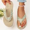 Fashion Summer Fashion Women's Flip Flops Slippers New Straw Sandals Women Round Toe Slippers Ladies Shoes Outdoor Beach Flat Slides