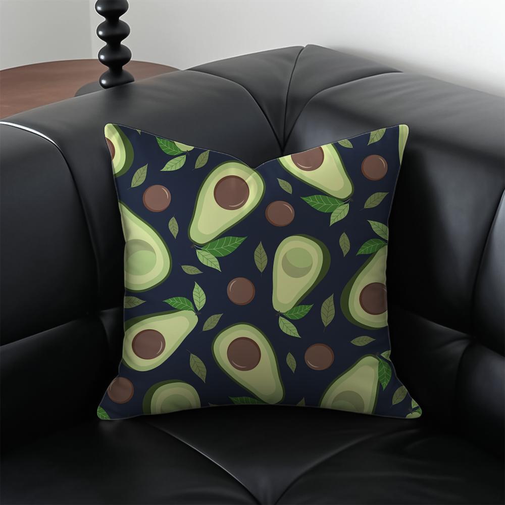 Avocado print Cushion Cover Pillow Case Antidustmite Invisible zipper silky plush cushion