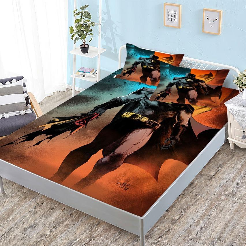 Mattress (Single Piece) Three-Piece 3D Digital Printing Cartoon Animation Character Batman Mattress Set