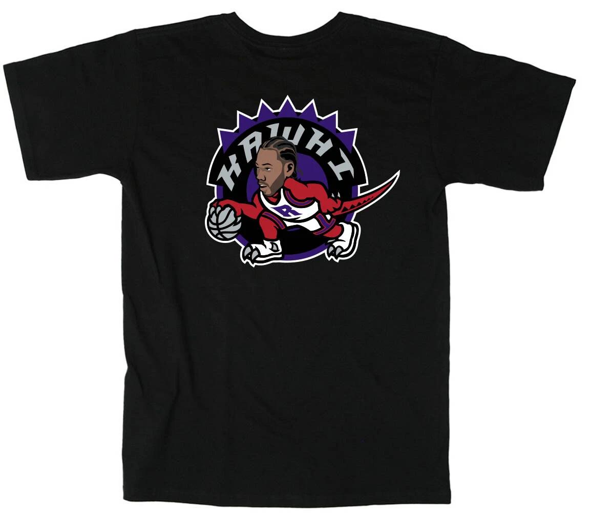 BLACK Kawhi Leonard Toronto Raptors Old School Dinosaur Logo T-Shirt XS