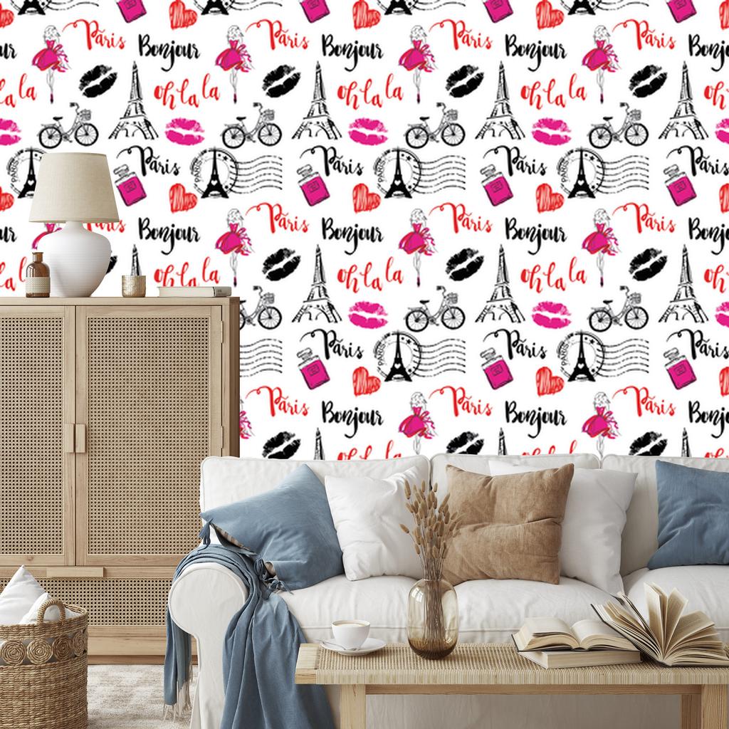 Fashionable Paris wallpaper for living room and bedroom 50x1000