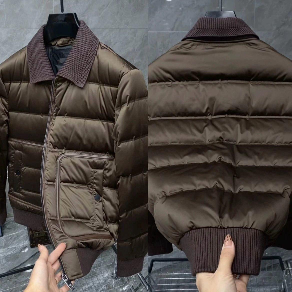

Men s Stylish Brown Winter Patchwork Lapel Cotton Jacket - Versatile, Warm, and Luxurious Outerwear 3XL коричневий