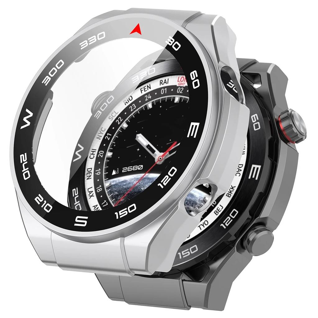 Tempered Glass + PC Cover for Huawei Watch Ultimate Full Coverage Protective Bumper Case for Huawei Ultimate Accessories
