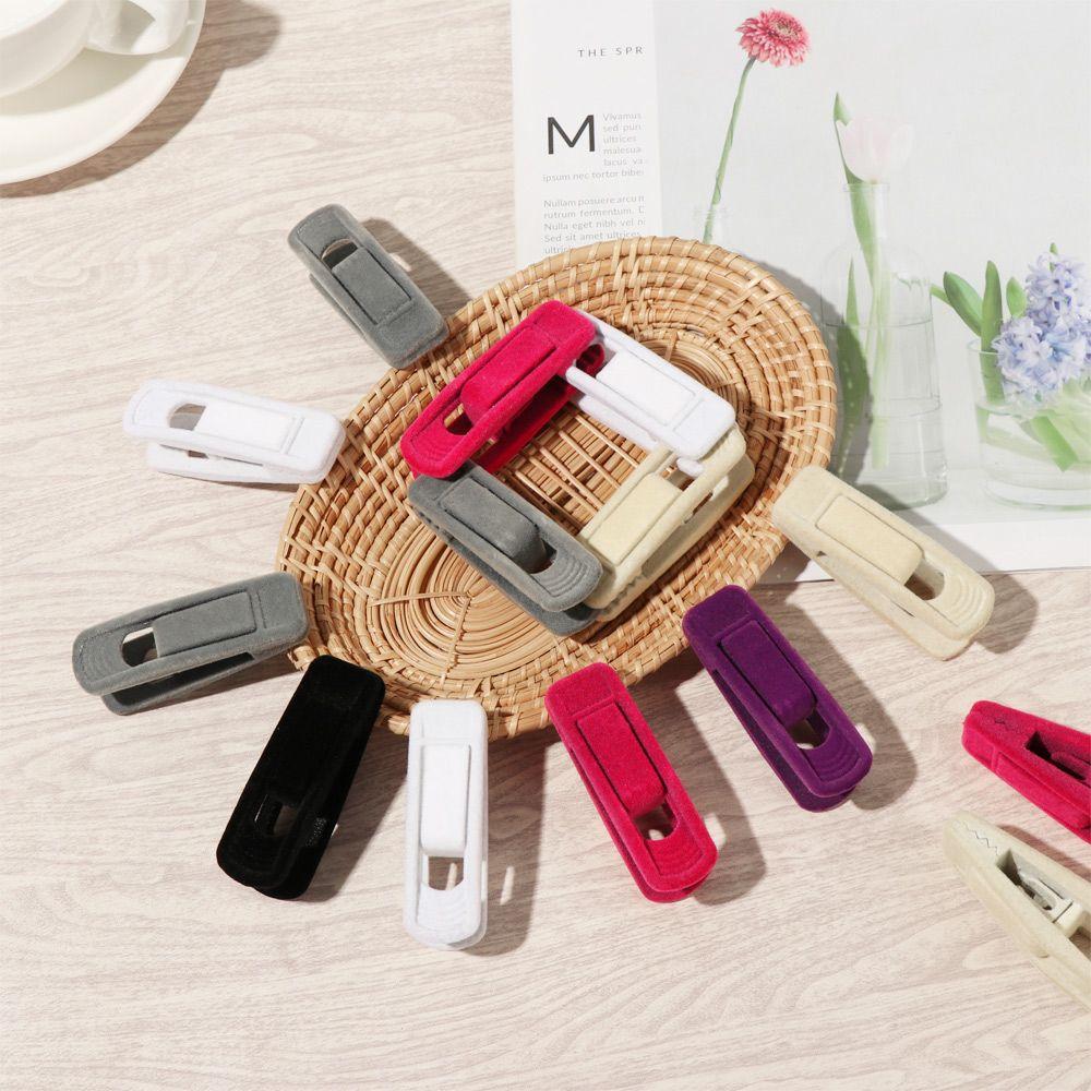 Portable Bathroom Household Hat Closet Dress Rack Hanging Hooks Coat Holder Velvet Hangers Clips
