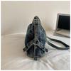 2026 Trendy Retro Denim Crossbody Bag - Large Capacity for Commuting or School