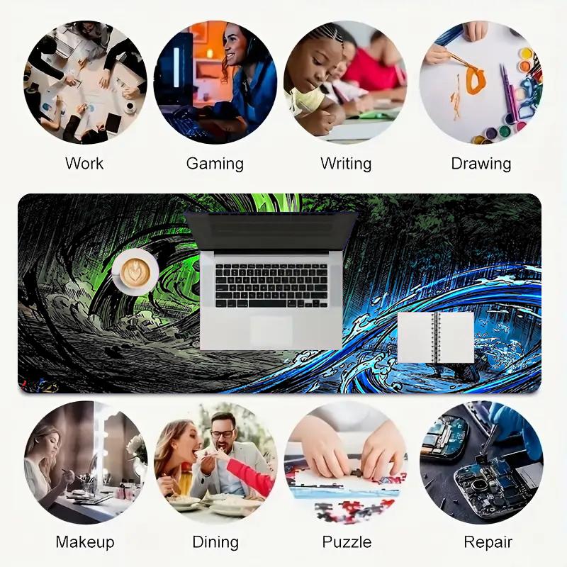 1Pc Whirlpool Colors Gaming Mouse Pad Keyboard Desk Mat Non-slip Rubber Lock Edge Waterproof Computer Mousepad for Office Home Decor S1187