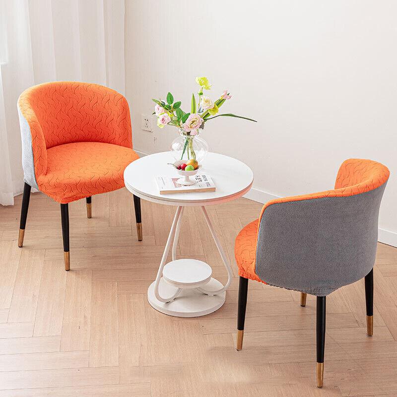 1PC Jacquard Circular Backrest Chair Cover Elastic Dustproof Dining Chair Cover Office Chair Seat Cover Home Decoration