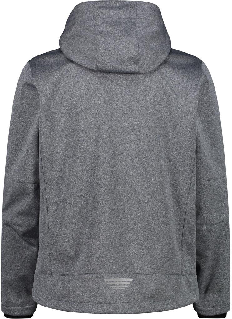 CMP Men's Mottled Softshell Jacket with Detachable Hood (3A01787N-M) Black Mel/ice