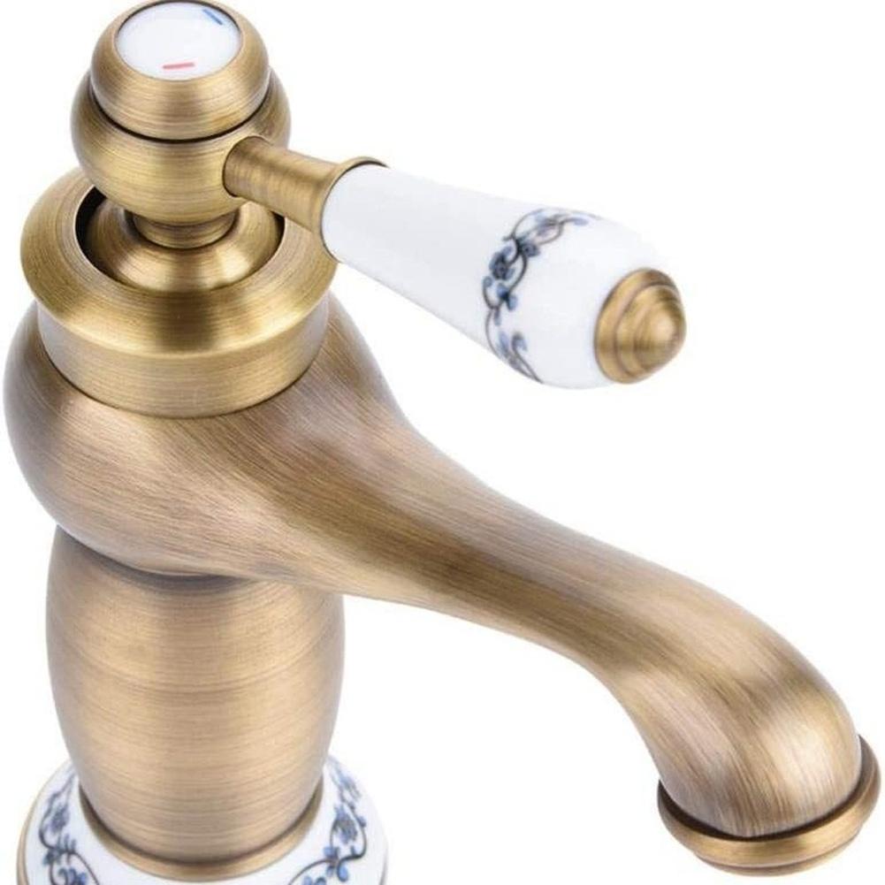 

Antique European Style Brass Faucet Black Gold Finish Washbasin Mixer with Smooth Valve Core and Anti Splash Spout China Mainland