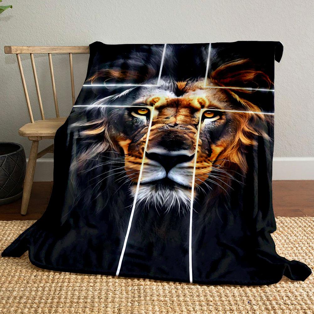 

Lion Cross Print Blanket Printed Blanket for Living Room Bed Couch lunch break Soft Cozy Blanket for Friend s festival Gift 80cm x 120cm