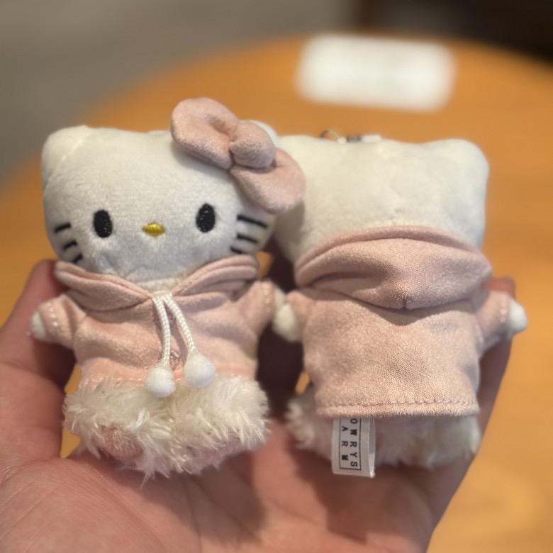 NEW ME 6th Collaboration 8CM Black KT Stuffed Toy Keychain Lady Houndstooth Pink Hoodie Black Skin Kitty Cat Bag Charm Pendant