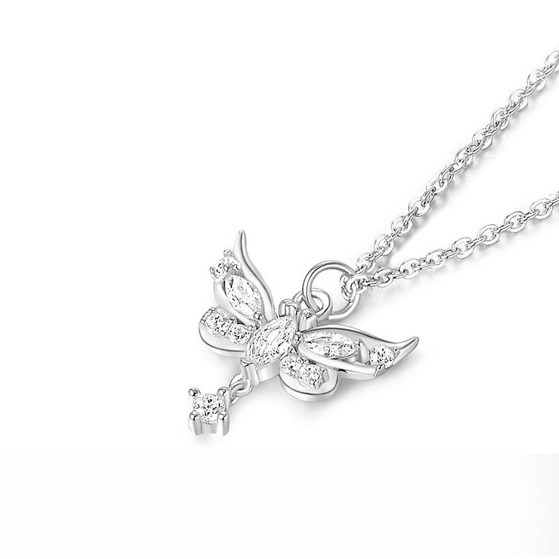 Super Immortal Zircon Butterfly Necklace New Year's Sen Series Wing Collar Chain for Girlfriend