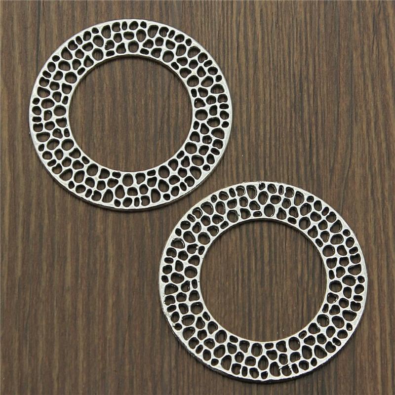4pcs 49x49mm Charms Wreath Big Round Circle Pendants Alloy DIY Jewelry Making Accessories