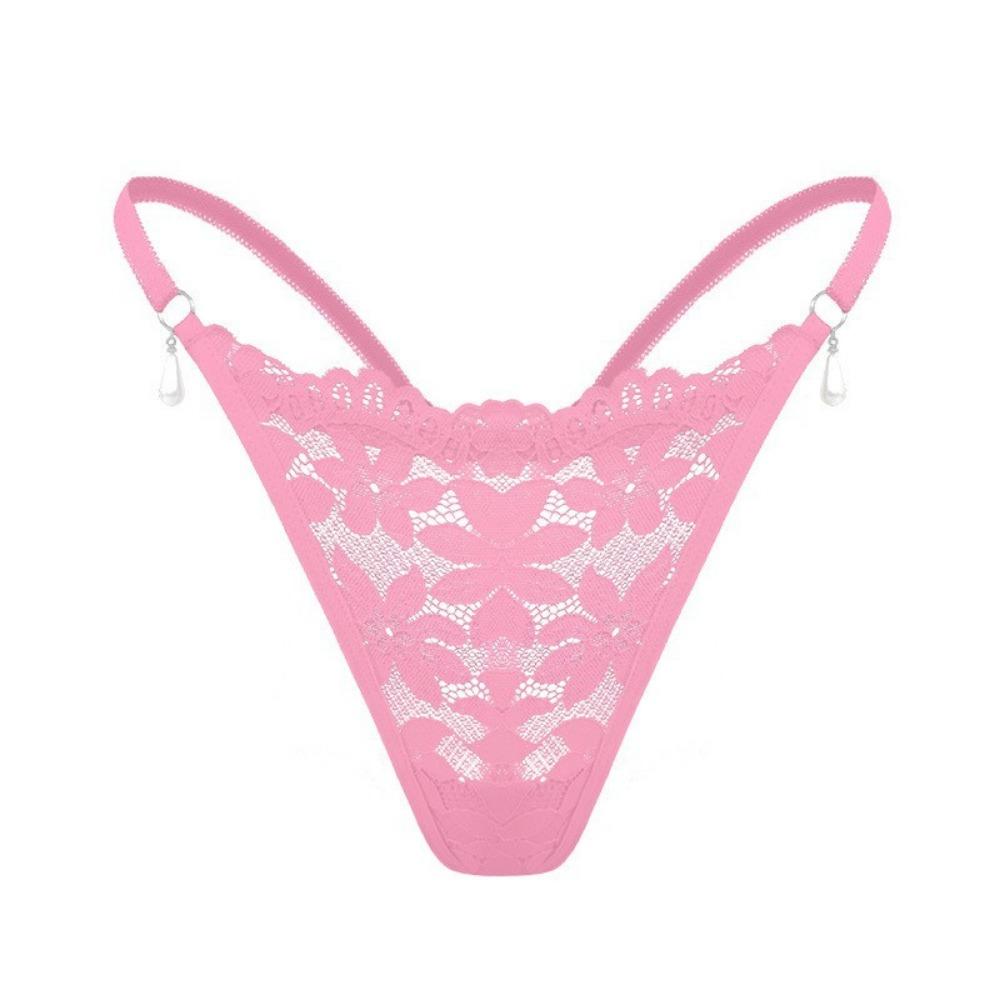 Cross-border New Product Pearl Pendant Women's Underwear Foreign Trade Amazon Specializes In Multi-color Low-rise Lace Women's Thong