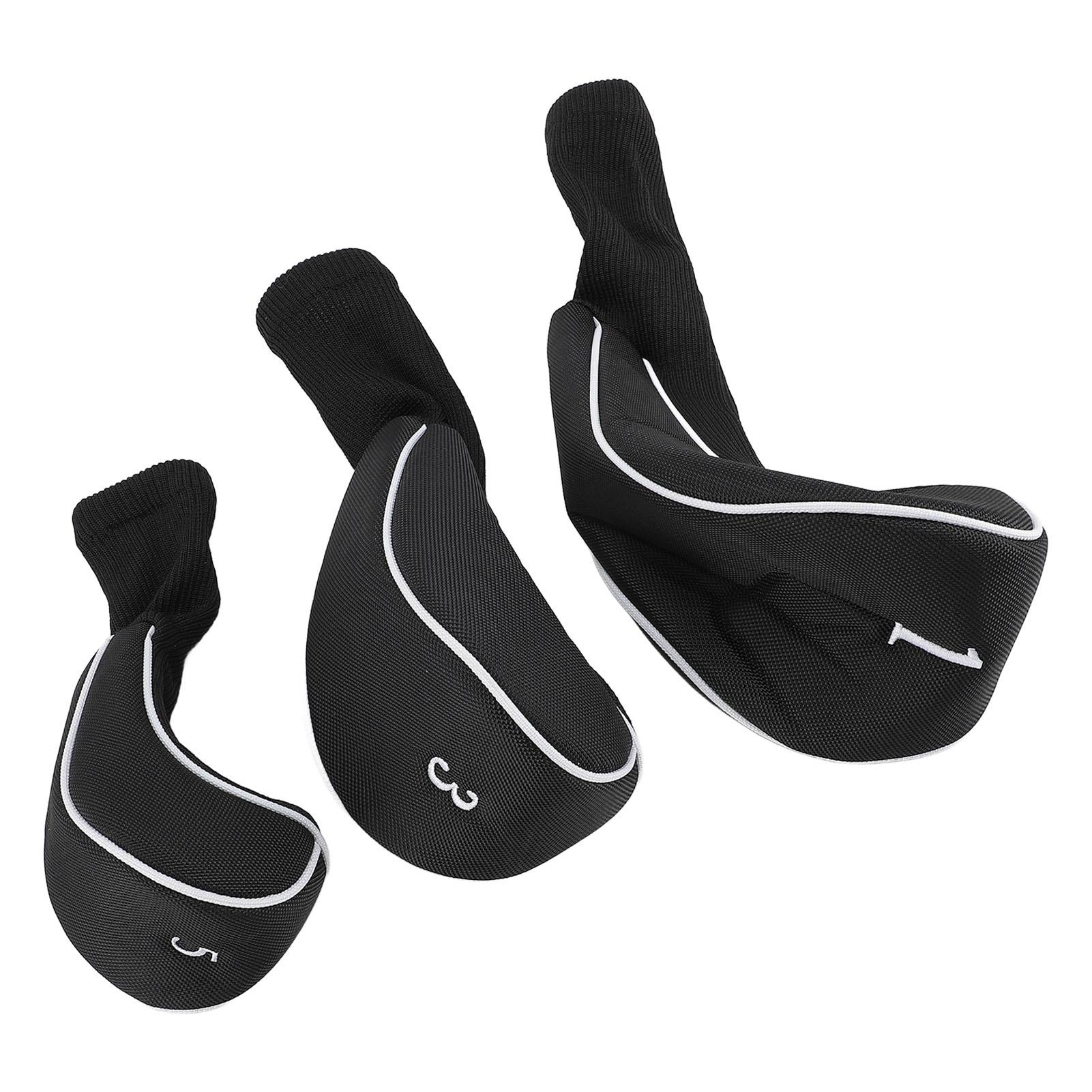

3PCS Head Covers for Driver Fairway Woods Elastic Neck Headcovers Set