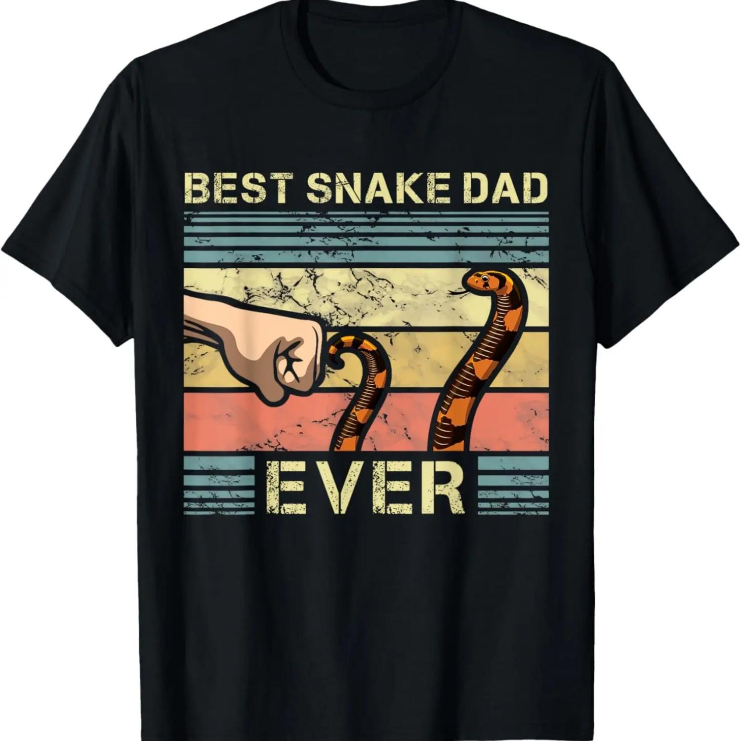 Snake Dad Funny Snake Enthusiast Reptile Pet Lover Father T-Shirt S чёрный