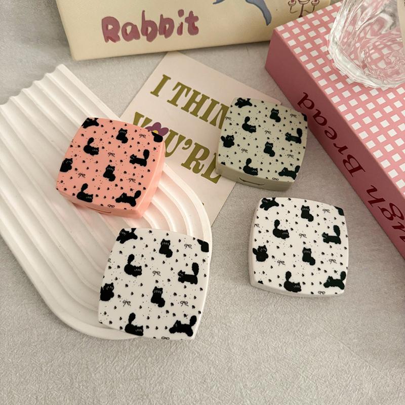 Creative Cute Portable Contact Lens Box Lenses Container Companion Care Box Travel Set With Mirror
