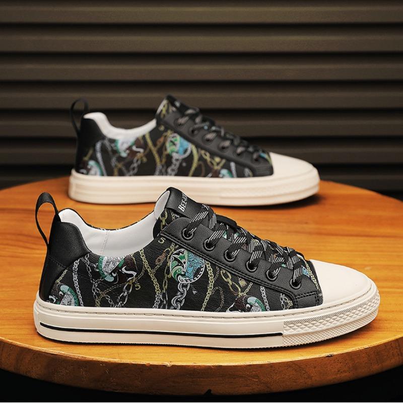Fashion Dermis Men's Shoes Fashion Spring/Autumn Leather Board Shoe Trendy Versatile Genuine Leather Casual Shoes Men Shoe Sneakers