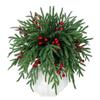 Christmas Decoration Norfolk Simulation Needles, Red , Green Plants, Cuttings, DIY Matching Ornaments