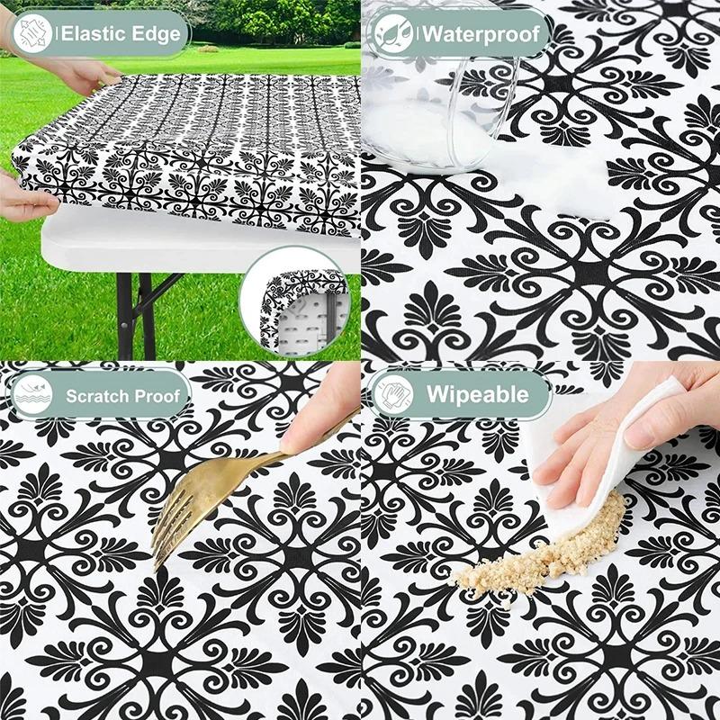 PEVA Waterproof Table Cloth Washable and Stain-resistant Design for Home Kitchen Dining Garden Terrace,Coffee Dining Table Cloth
