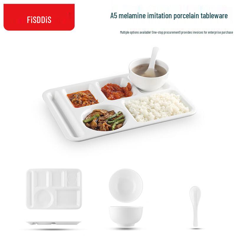 Fidis Melamine 6-Compartment Food Tray Set
