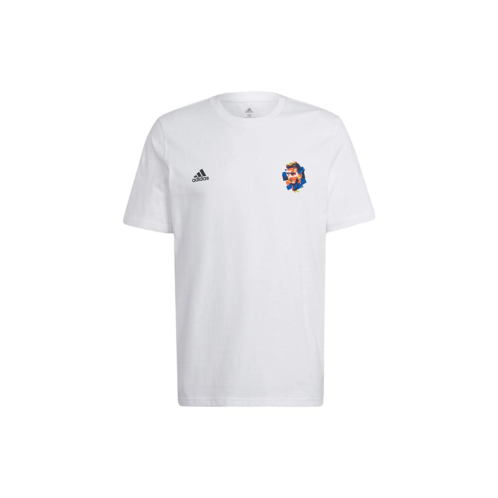 Adidas Beckham Alphanumeric Print Soccer Casual Short Sleeve T-Shirt Men Tops White HC4155