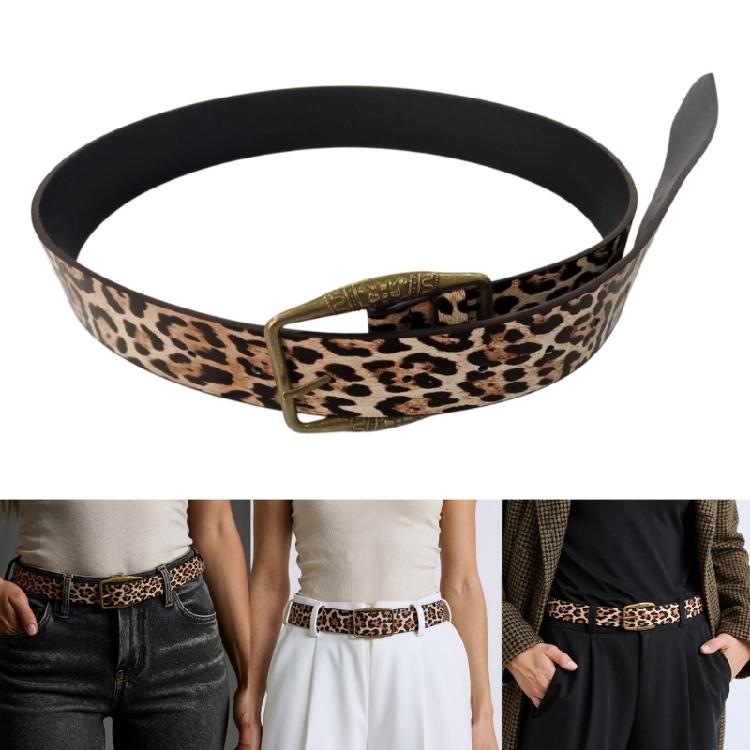 Unique Pattern Belt Stylish Leopards Velvet Waist Belt Jeans Decorative Belt Enhances Styles for Everyday Wear