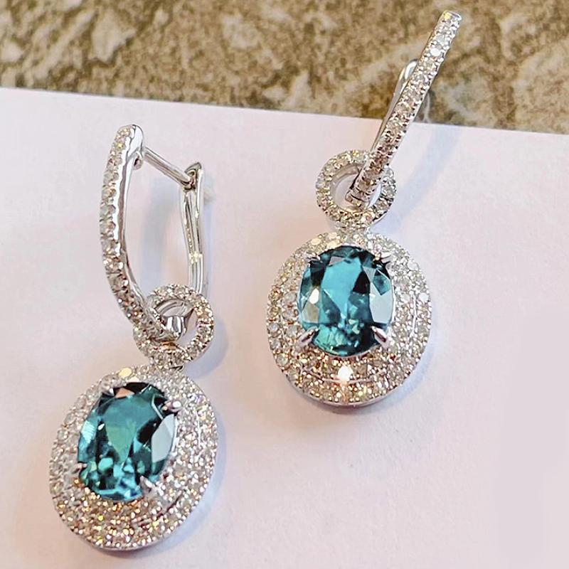 

Huitan Trendy Sweet Sky Blue Cubic Zirconia Copper Color Women Dangle Earrings For Wedding Party Engagement Accessories Zircon