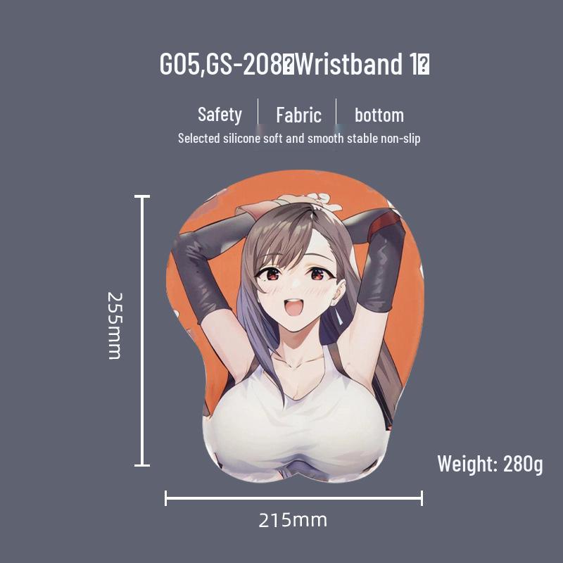 Beautiful Anime 3D Silicone Wrist Rest Mouse Pad - Creative Design, Hot Selling