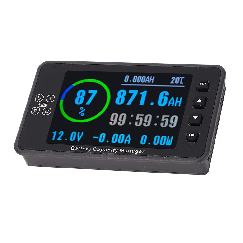 8‑ 0.06‑300A 3.5in Color Display Battery Monitor Battery Capacity Manager for Acid Lithium Ion Ni Me