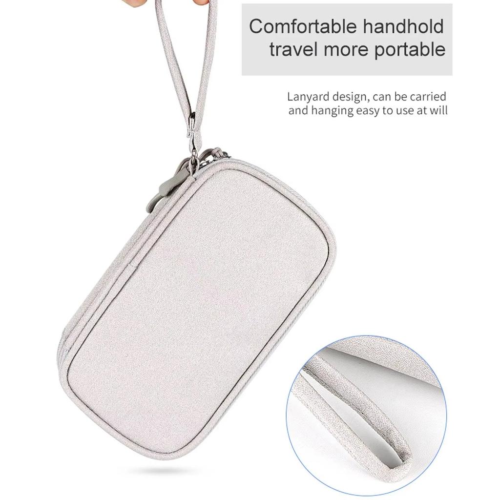 Data Cable Storage Bag Waterproof Portable Carry Case Storage Bag Travel Organizer Bag for Cable Cord USB Charger