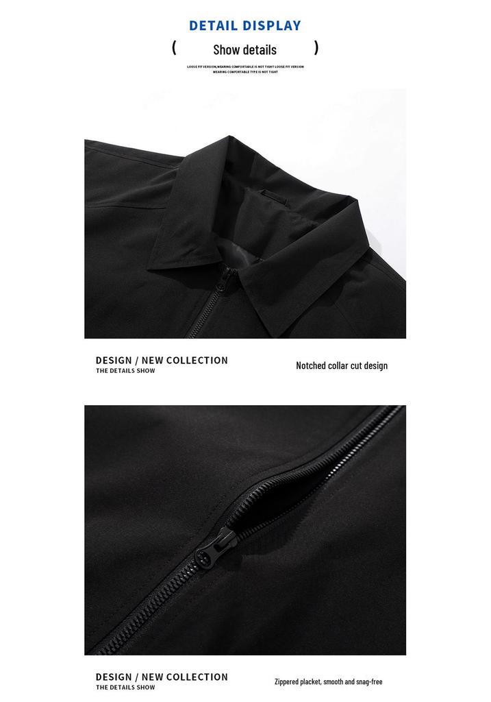 2025 Men's Trendy Lapel Windbreaker: High-End Spring/Autumn Loose Fit Jacket