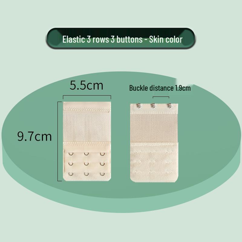 Elastic Bra Extender with Stainless Steel Hooks - Universal Full-Size Bra Back Closure
