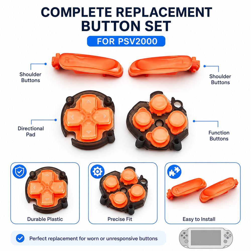Shoulder Buttons Replacement Button Set Handheld Console Buttons for PSV2000 Controller Button Kit