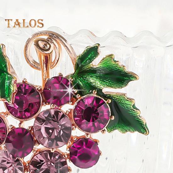 Pin Rhinestones Brooch Stunning Shiny Inlaid Grape Shape Pin Collar Coat Badge Dresses Party Evening Attire