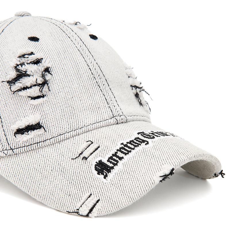 Summer Unisex Baseball Caps with Holes and Burrs Embroidered Letters Cap Sunshade Sunscreen Cap