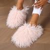 Fashion New Women's Wool winter Slippers Wool Home Warmth Flat Bottom Non slip Sleeve Durable Sandals Fashion Large size Slippers 36-46