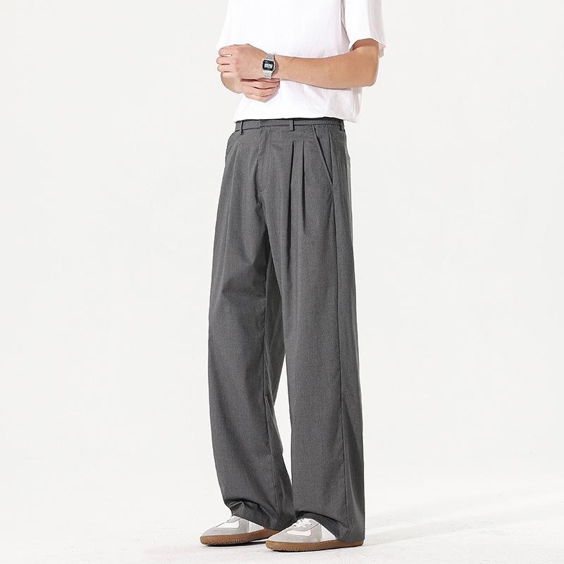 Modal cool casual pants summer thin new loose straight men's old money drape trousers