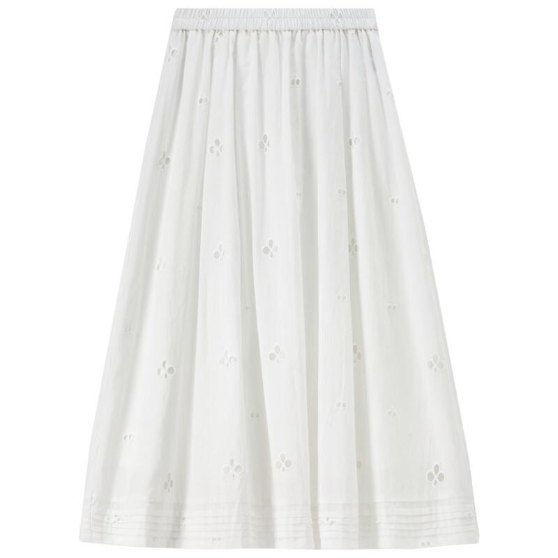 Women's Pure Cotton A-Line Pleated Midi Skirt