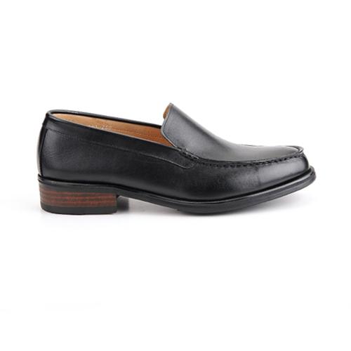 Roshoeman 8063 Loafer Slip-Ons Black Kip