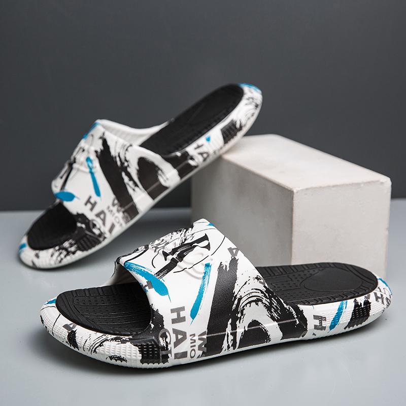 

Модные мужские тапочки slip on outdoor модные тапочки на платформе шлепанцы нескользящие трендовые дизайнерские туфли мужские туфли модные сандалии 45-46 белый