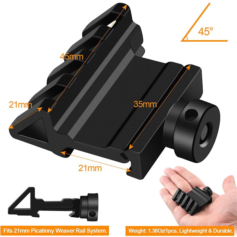 Montaggio Offset 45° BigTron - Adattatore Per Guide Picatinny/Weaver 20mm - Foto 5