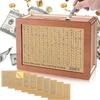 Wooden Money Box with Counter Marker Pen Target Number Sticker Vintage Piggy Bank Coin Cash Container Money Saving Challenges Case Decoration
