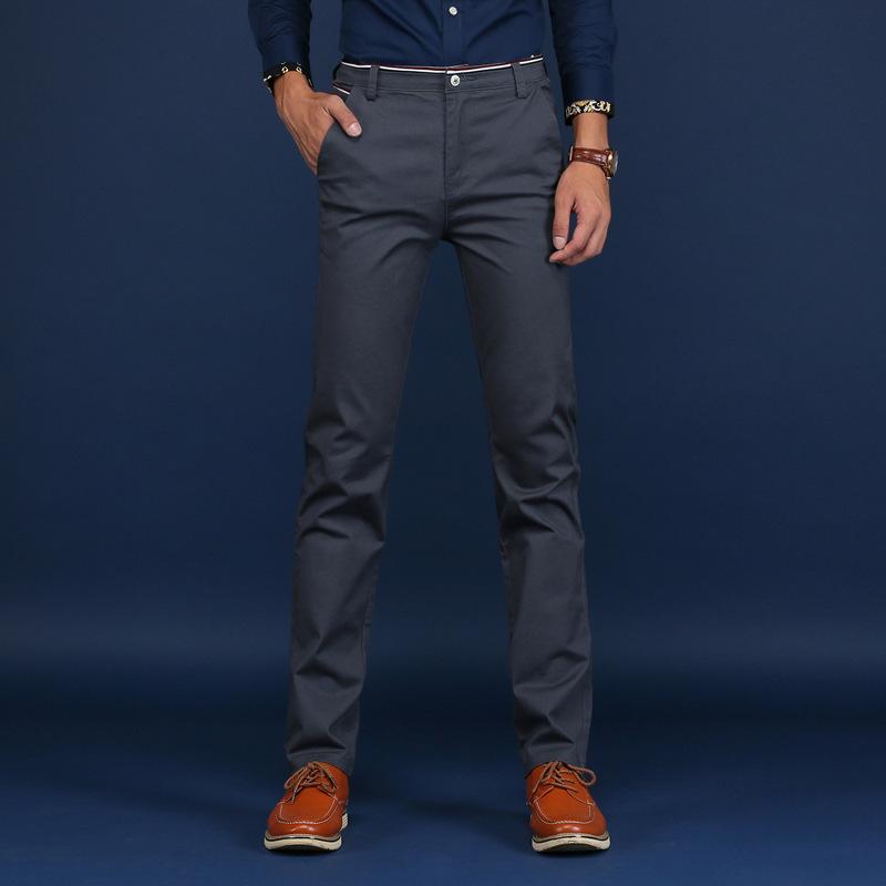 Men's Fashion Straight Solid Color Slim Casual Pants