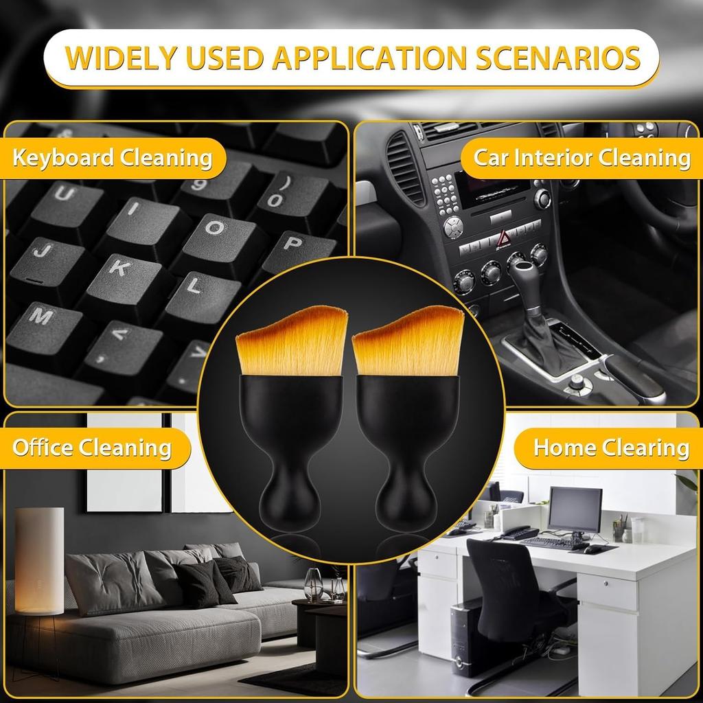 Car Detailing Brush Dusting Brush, Car Interior Detailing Brush (4Pcs) – Soft Bristle Interior Cleaning Tool with Curved Design, Auto Detailing