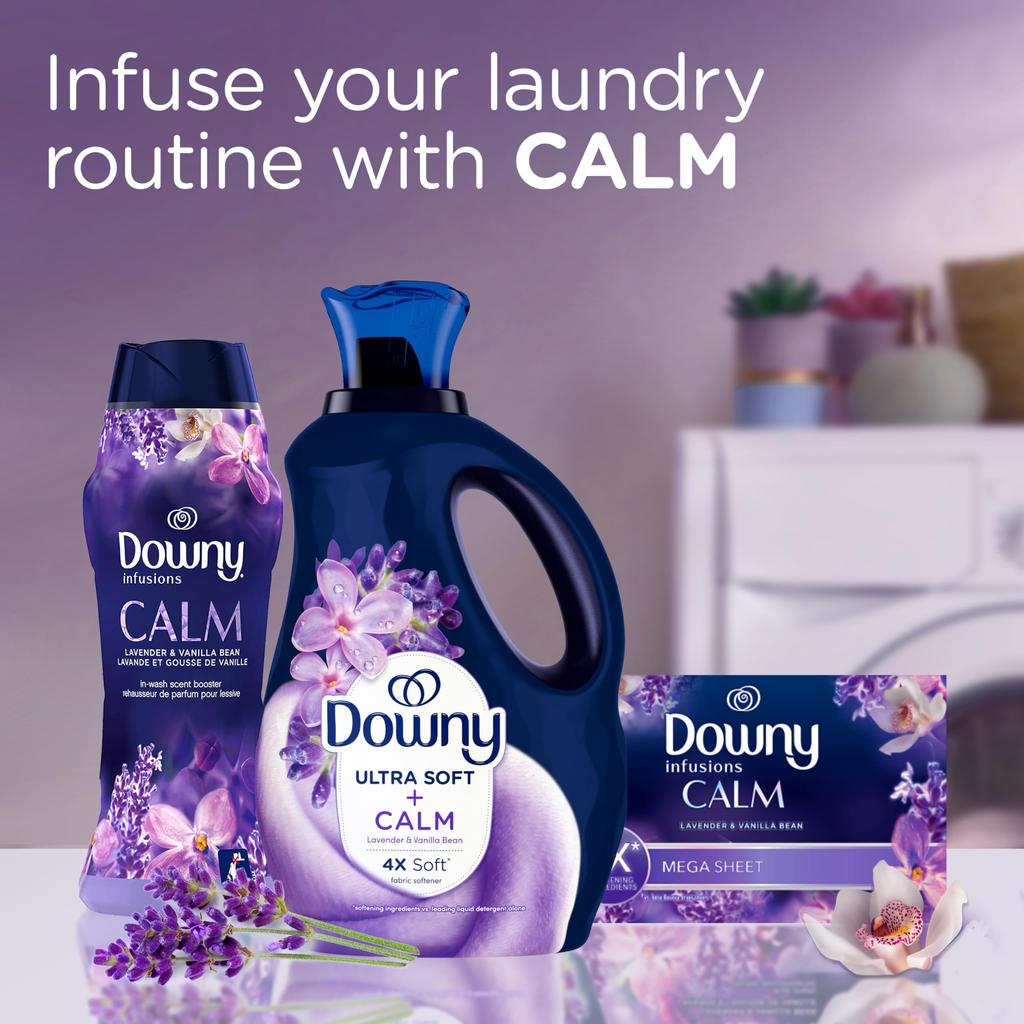 Downy Ultra Soft Fabric Softener Liquid, Calm, Lavender, Vanilla Bean, 50 fl oz, 83 Loads