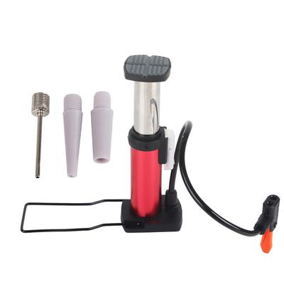 Mini Bike Pump Portable Bicycle Motorcycle Foot Pumps Aluminum Alloy (Red)