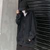 Gewaschene Distressed Hoodies Streetwear Damen Grunge Gothic Oversize Langarm Zip Up Hoodie Vintage Paar Cardigan